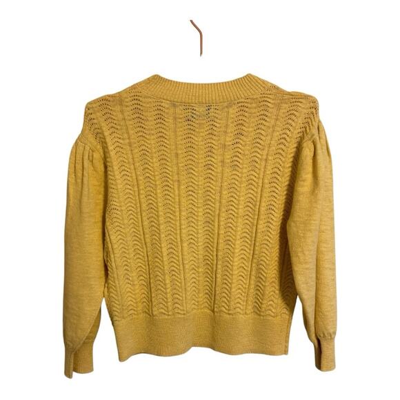Joie Women's Yellow Sweater Open Knit Lightweight 100% Cotton Size Small - Picture 2 of 4